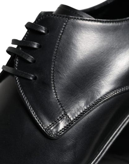 Dolce & Gabbana Black Leather Derby Formal Dress Shoes