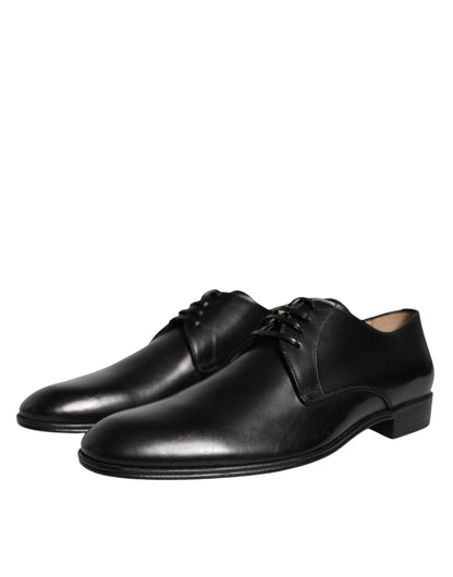 Dolce & Gabbana Black Leather Derby Formal Dress Shoes