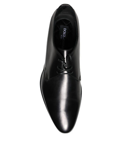 Dolce & Gabbana Black Leather Derby Formal Dress Shoes