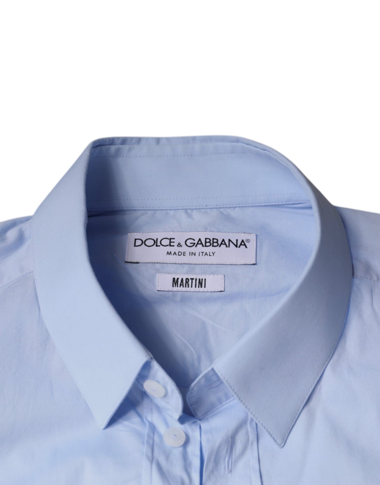 Dolce & Gabbana Light Blue MARTINI Cotton Dress Formal Shirt