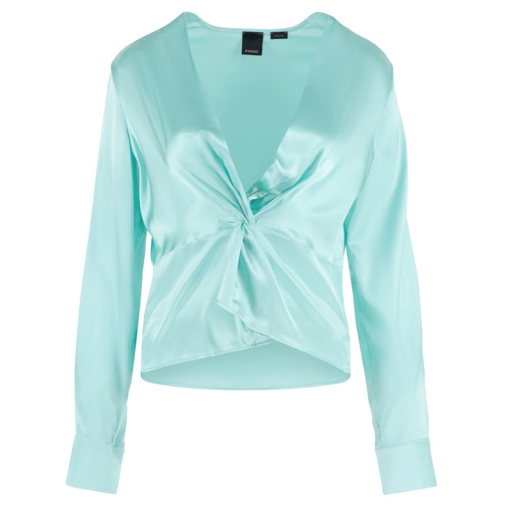 PINKO Green Silk Women Blouse