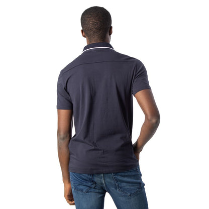 Armani Exchange Blue Cotton Polo Shirt