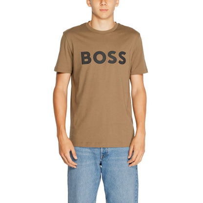 Hugo Boss Brown Cotton T-Shirt