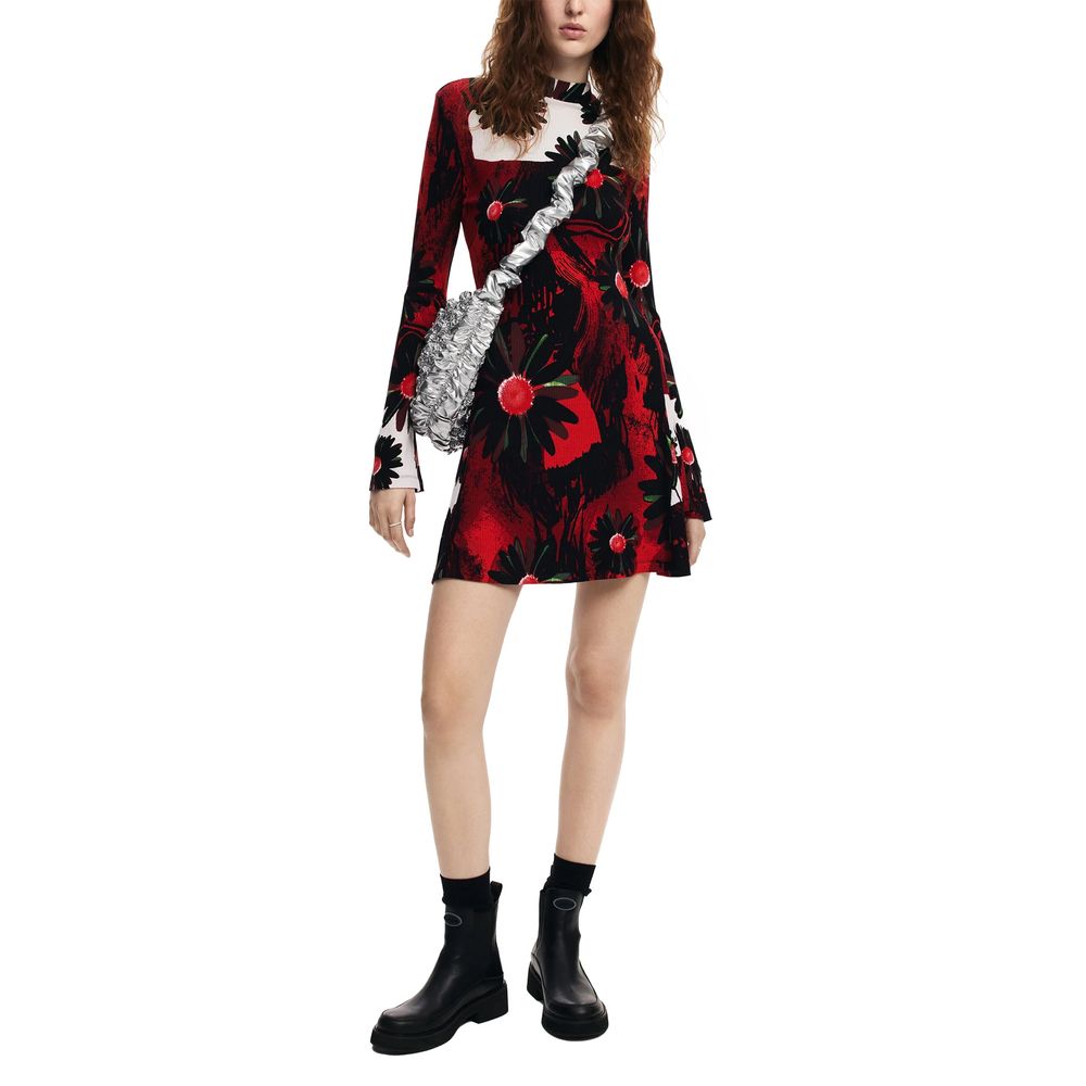 Desigual Red Viscose Dress