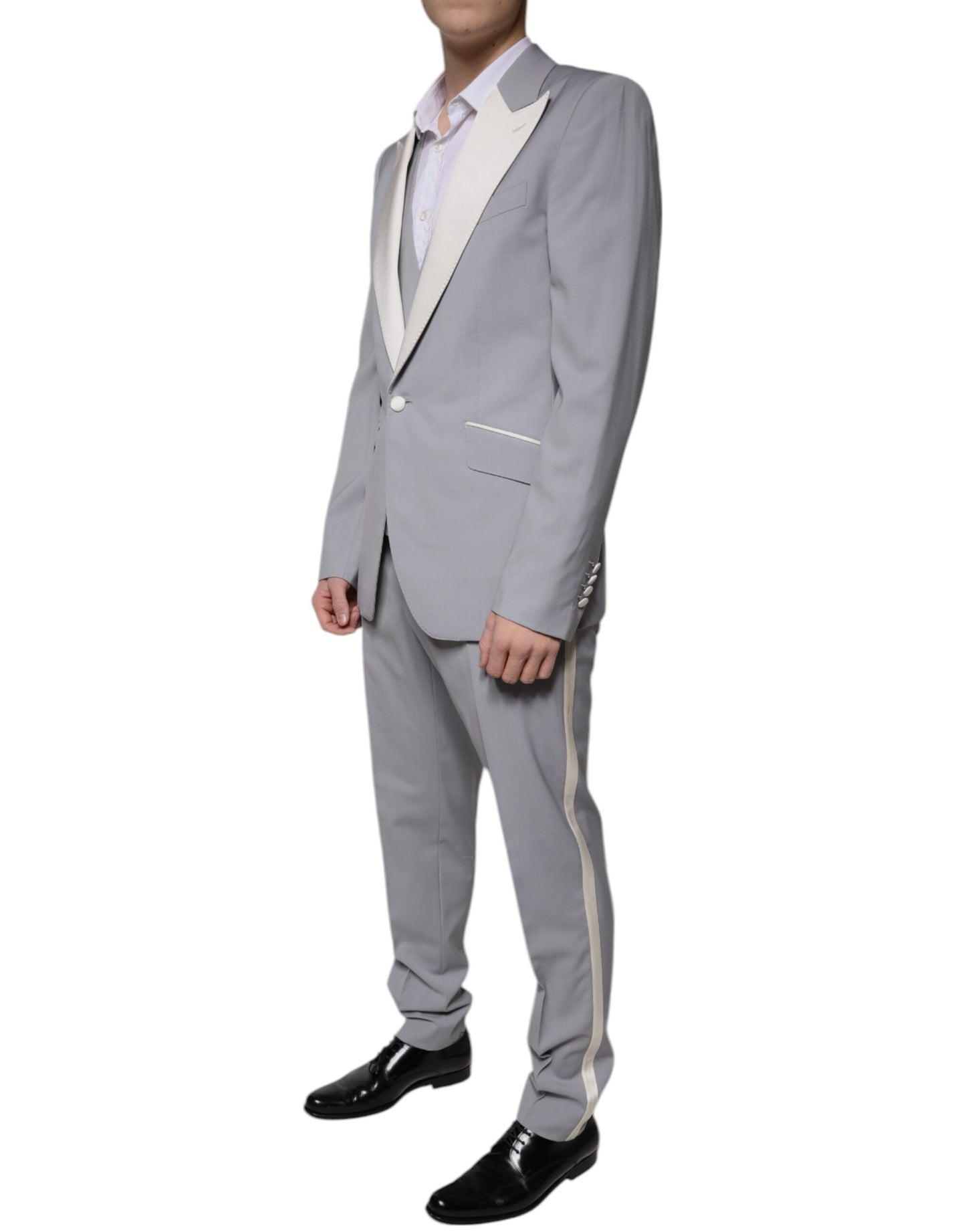 Dolce & Gabbana Gray Wool 3 Piece Slim Fit Formal Suit