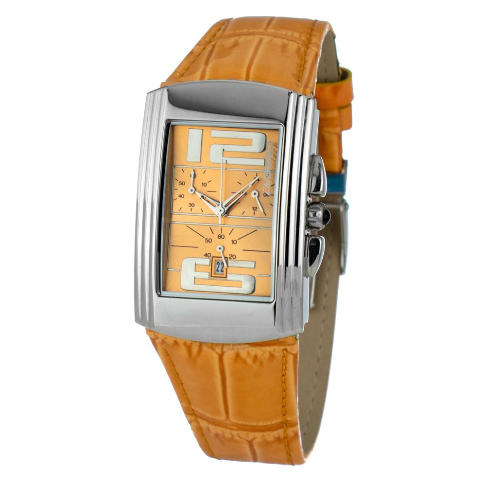 Chronotech Orange Leather Watch