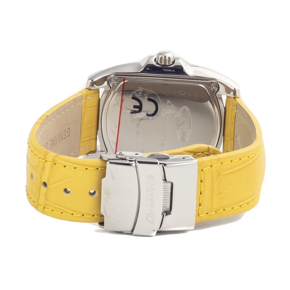 Chronotech Yellow Leather Watch