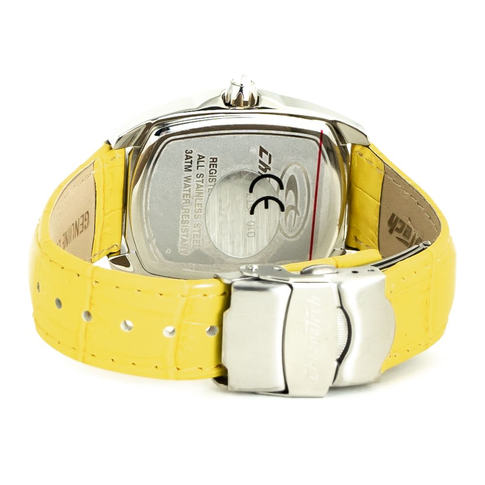 Chronotech Yellow Leather Watch