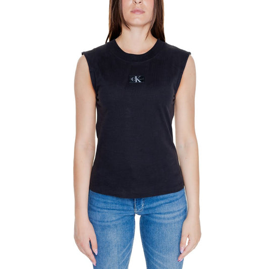 Calvin Klein Jeans Black Cotton Tops & T-Shirt