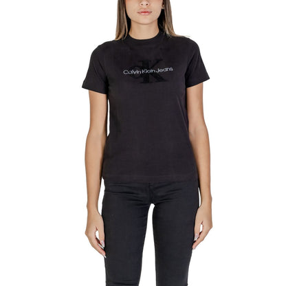 Calvin Klein Jeans Black Cotton Tops & T-Shirt