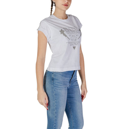 Guess White Cotton Tops & T-Shirt