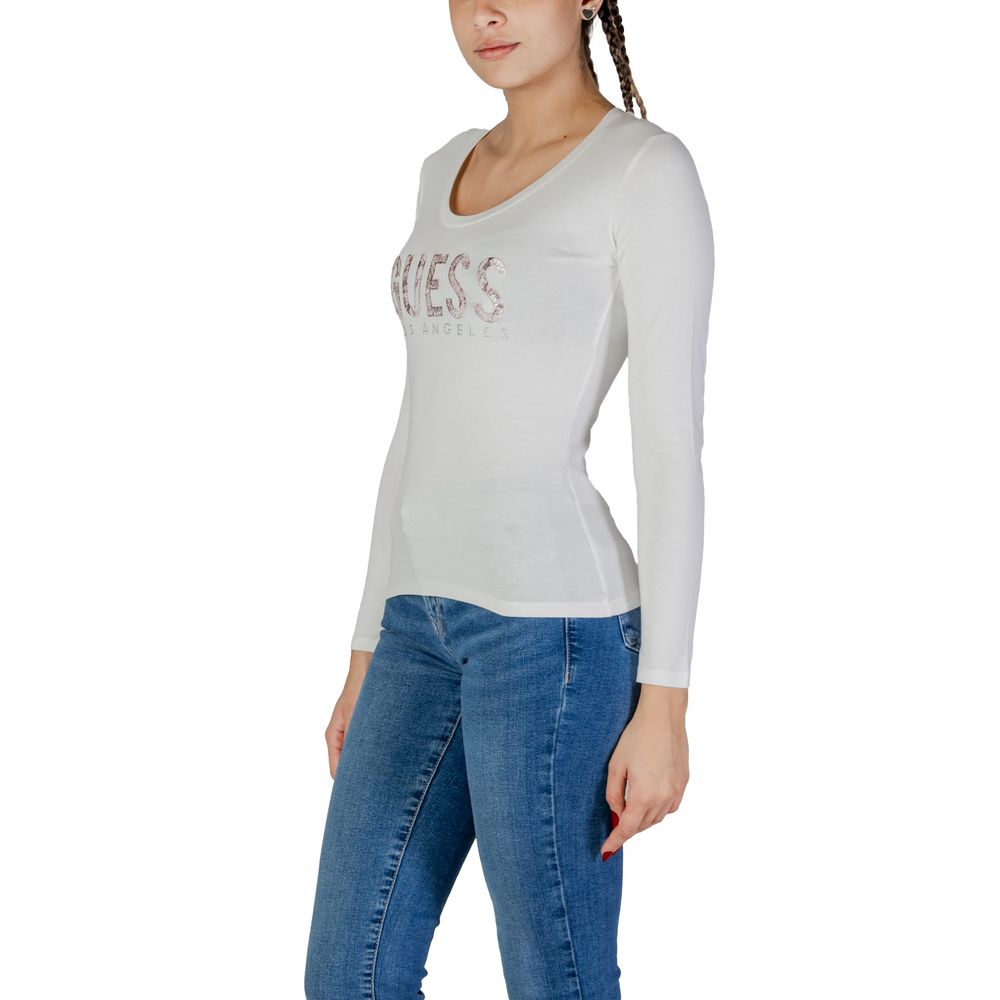 Guess White Cotton Tops & T-Shirt