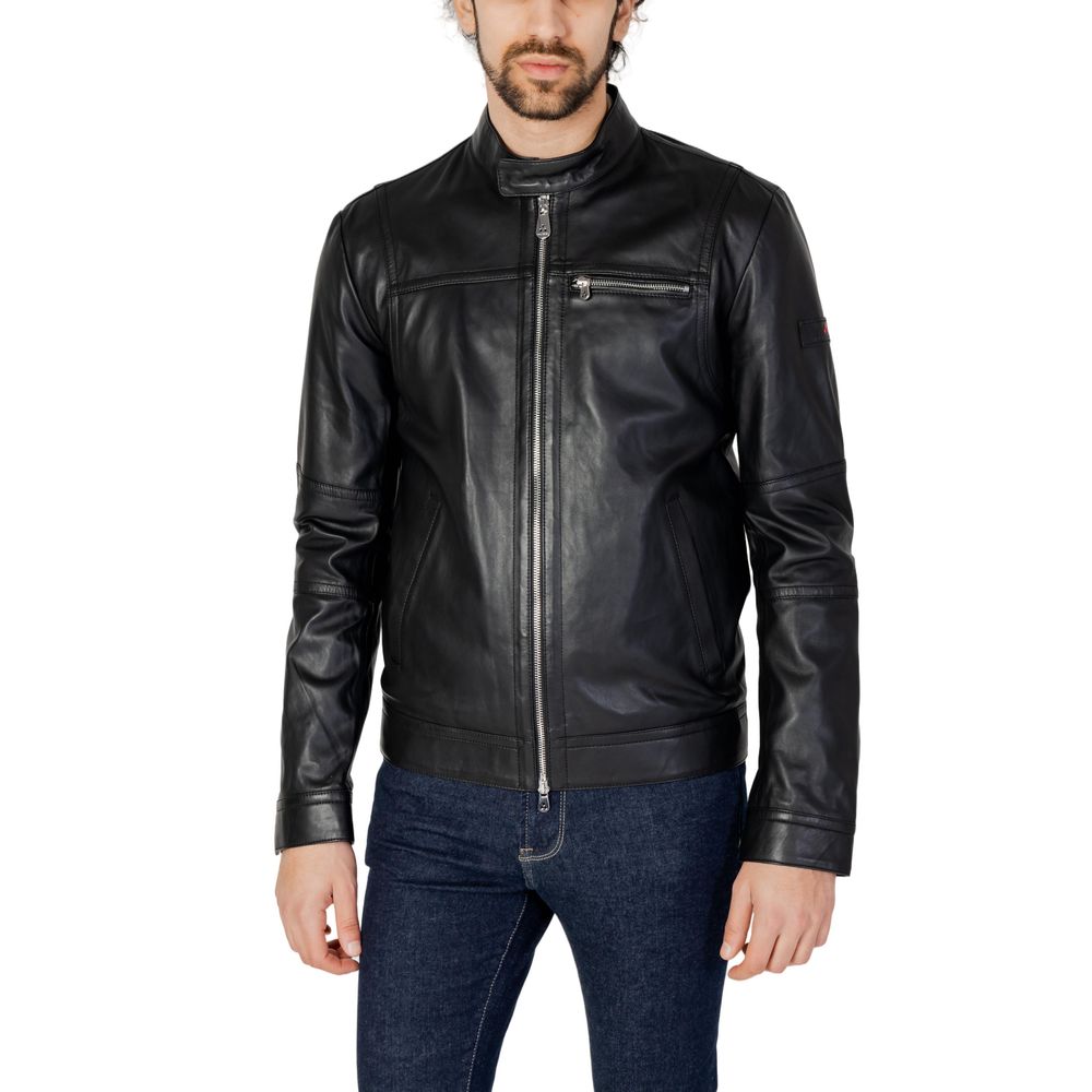 Peuterey Black Leather Jacket