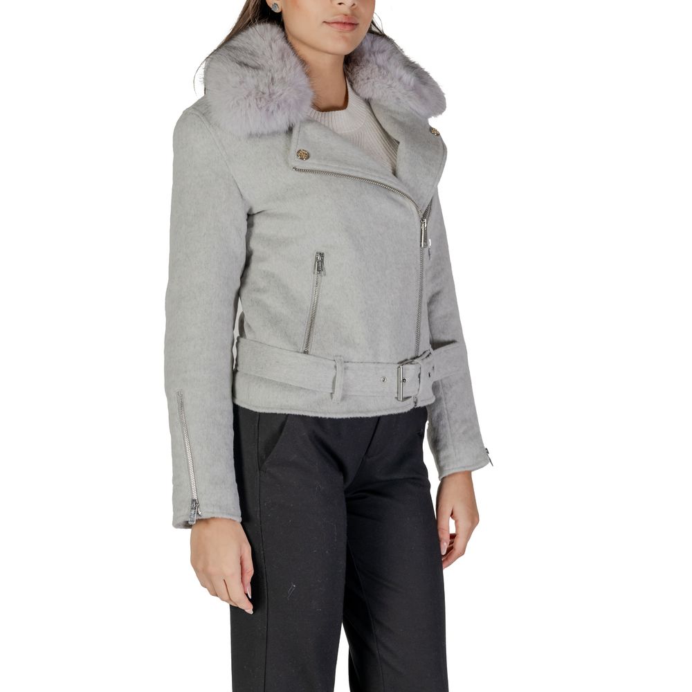 Guess Gray Polyester Jackets & Coat