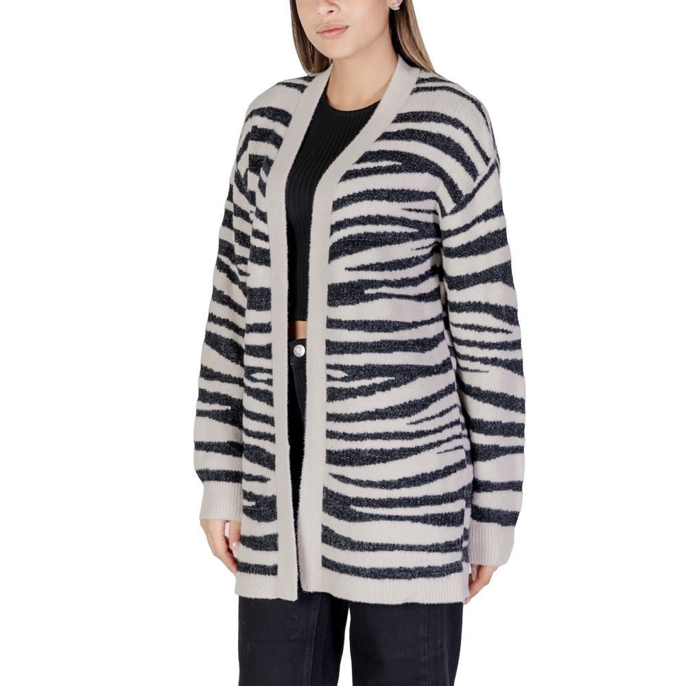 Jacqueline De Yong Gray Nylon Cardigan