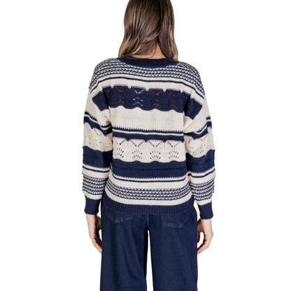 ICHI Blue Recycled Polyester Sweater