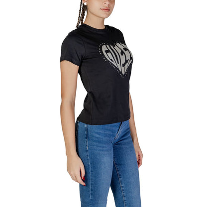 Guess Active Black Cotton Tops & T-Shirt