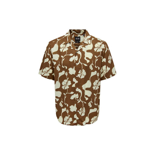 Only & Sons Brown Viscose Shirt