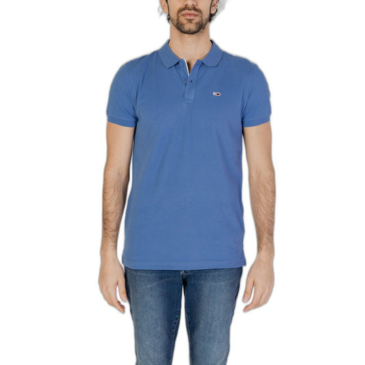 Tommy Hilfiger Jeans Blue Cotton Polo Shirt