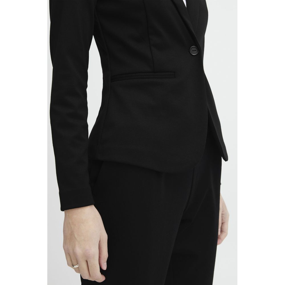 ICHI Black Polyester Suits & Blazer