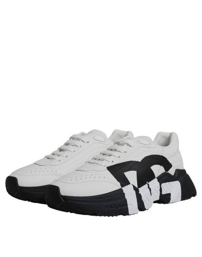 Dolce & Gabbana White Black DAYMASTER Leather Shoes