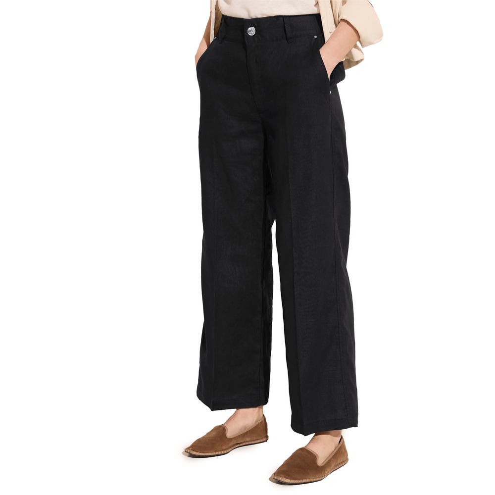 Street One Black Linen Jeans & Pant