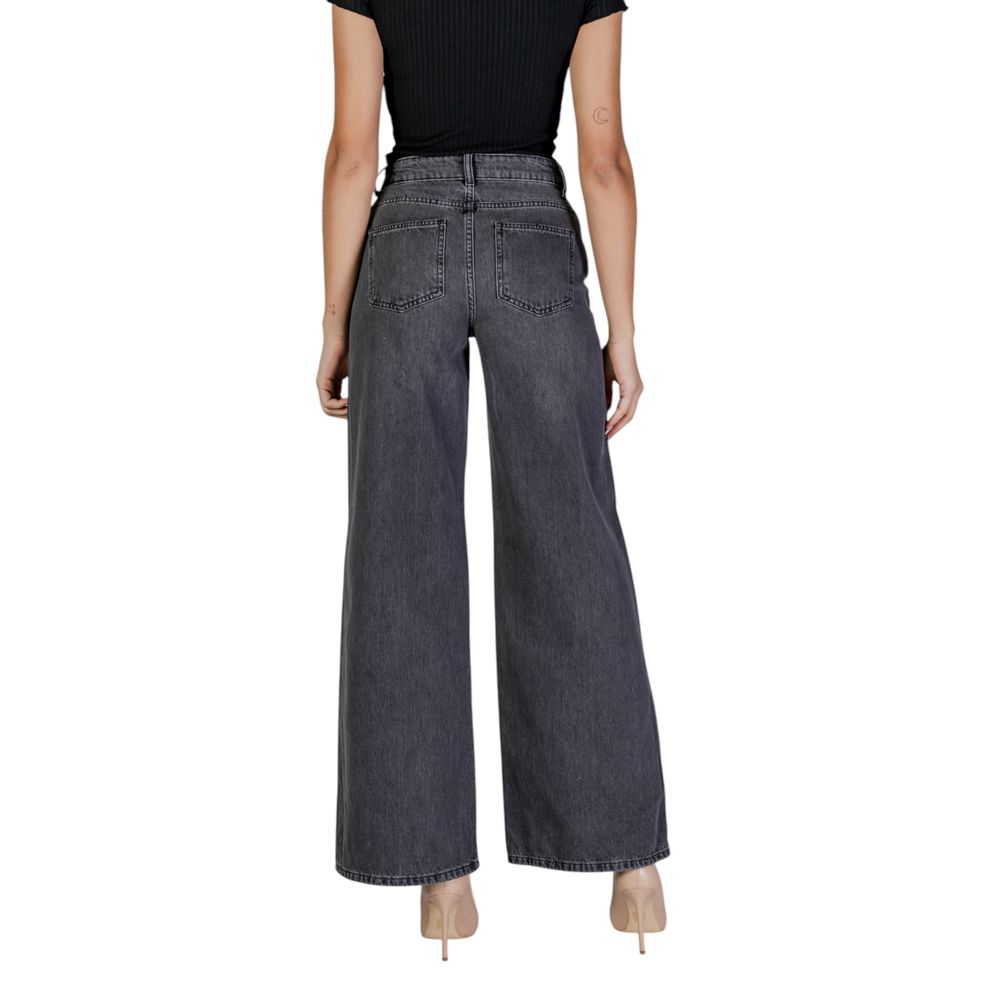 Jacqueline De Yong Gray Cotton Jeans & Pant