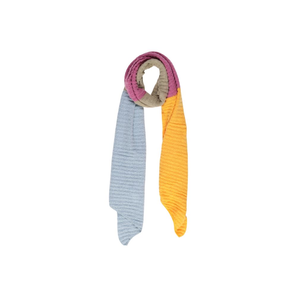 Pieces Yellow Recycled Polyester Scarf