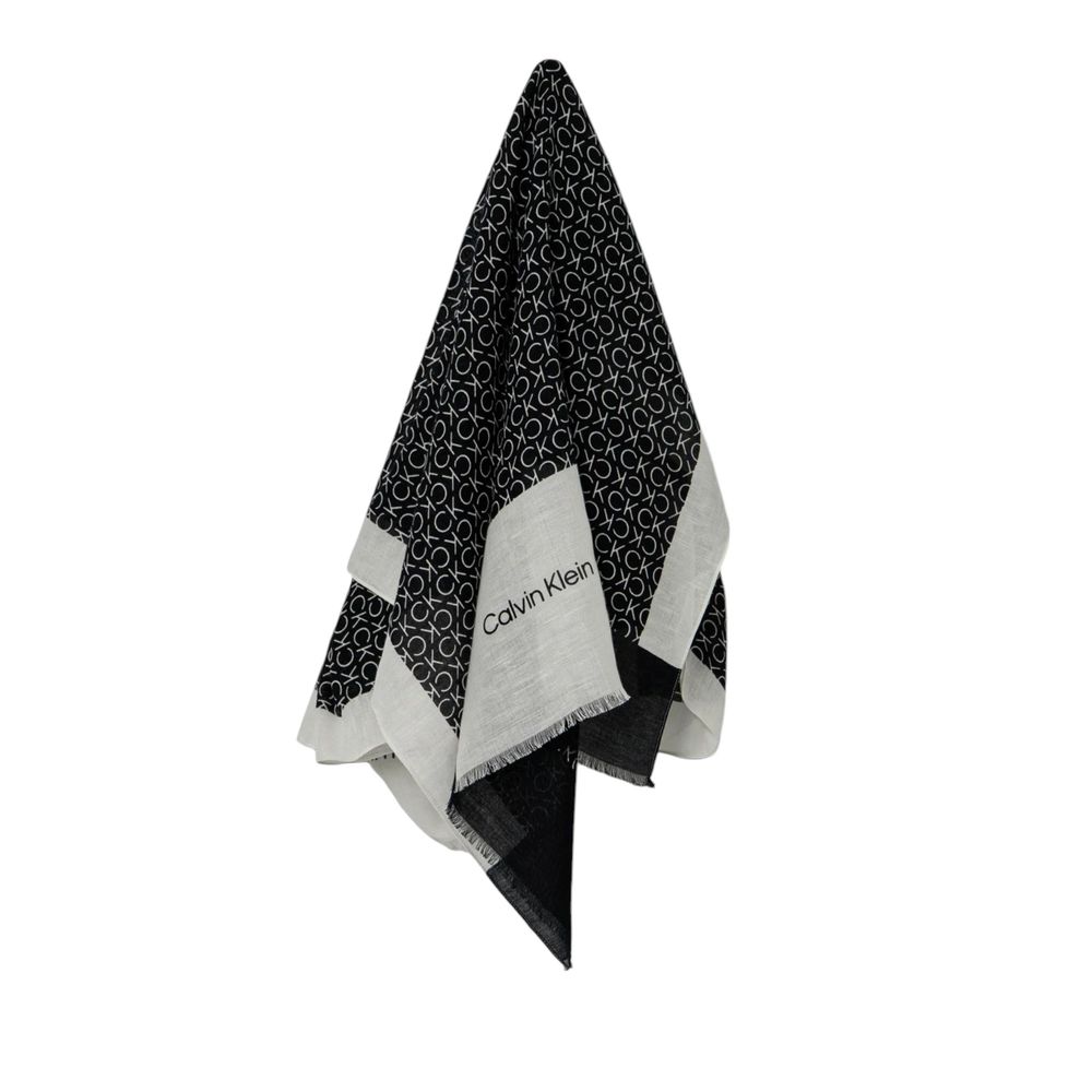 Calvin Klein Black Cotton Scarf