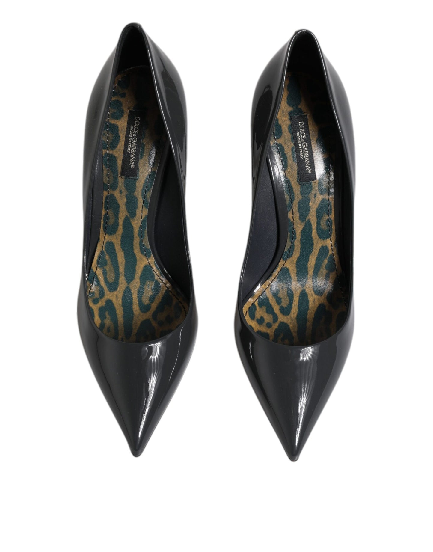 Dolce & Gabbana Black Patent Leather Heels Pumps Shoes