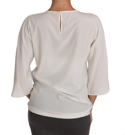 Dolce & Gabbana Elegant Silk Blend Crewneck Blouse