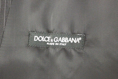 Dolce & Gabbana Elegant Gray Striped Dress Vest