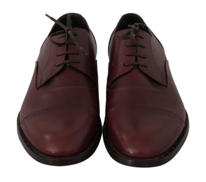 Dolce & Gabbana Elegant Bordeaux Leather Dress Shoes