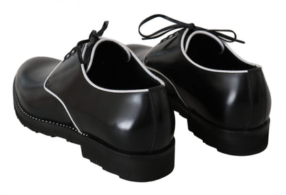 Dolce & Gabbana Elegant Black Leather Derby Dress Shoes