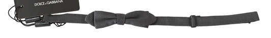 Dolce & Gabbana Elegant Gray Silk Bow Tie