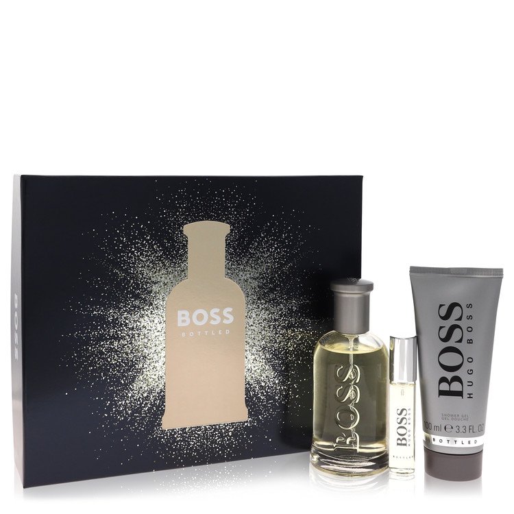 Boss No. 6 Gift Set By 3.3 oz Eau De Toilette Spray + 0.3 oz Mini EDT Spray  + 3.4 oz Shower Gel Men