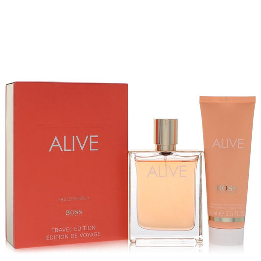 Boss Alive Gift Set By 2.7 oz Eau De Parfum Spray + 2.5 oz Hand and Body Lotion Women