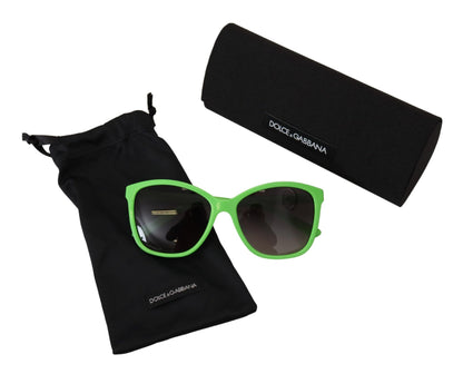 Dolce & Gabbana Chic Green Acetate Round Sunglasses